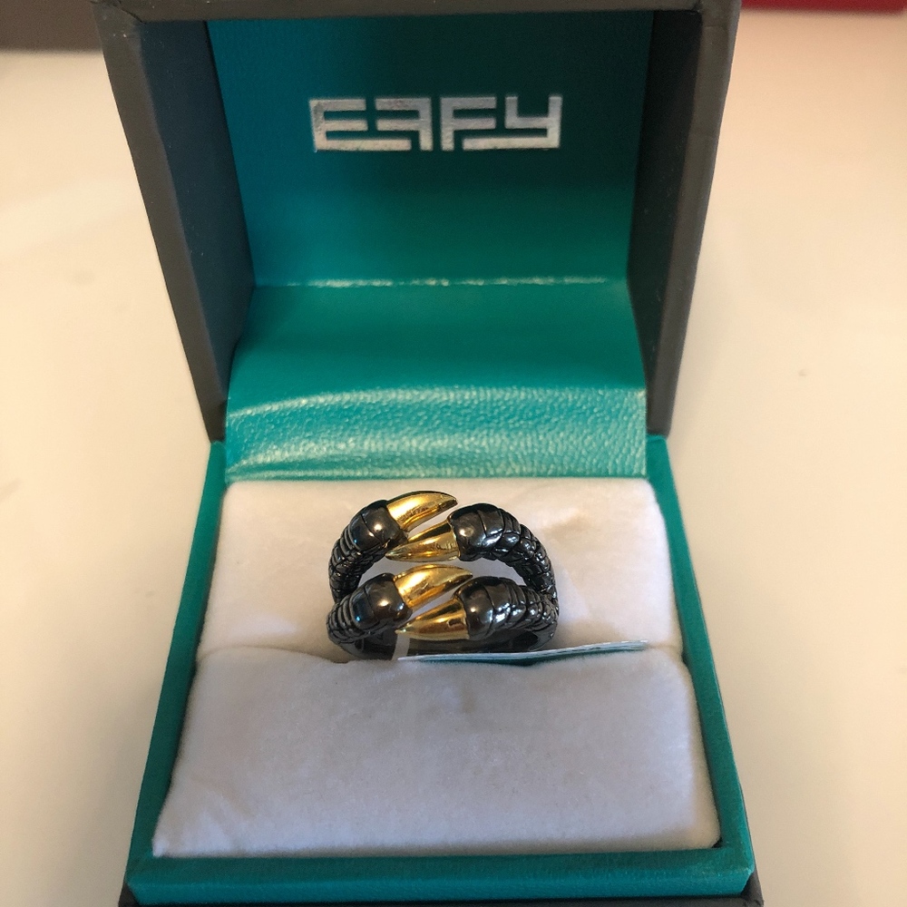 EFFY STERLING SILVER DRAGON CLAW RING SIZE 10